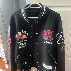 AMIRI Black and White Varsity Jacket